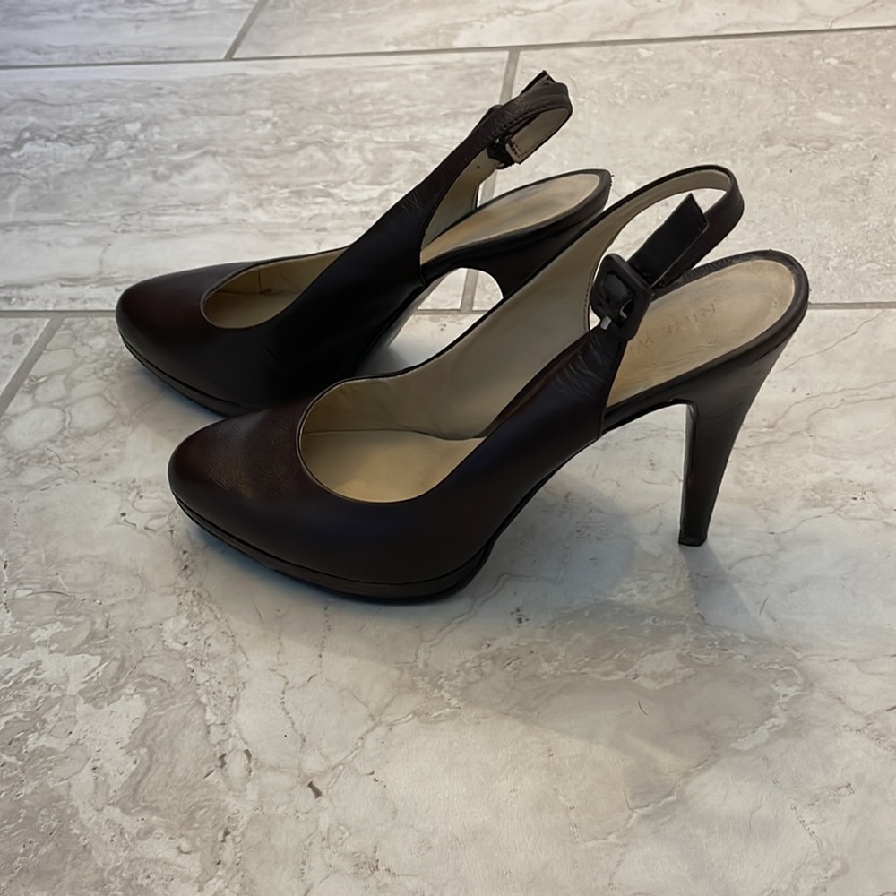 Nine West Chocolate Brown Slingback Pumps